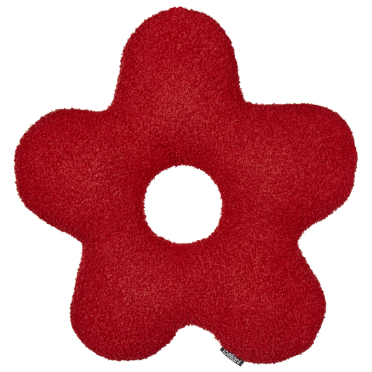 Set di 2 cuscini in tessuto di peluche a forma di fiore rosso 40 x 40 cm accessori divano camera da letto