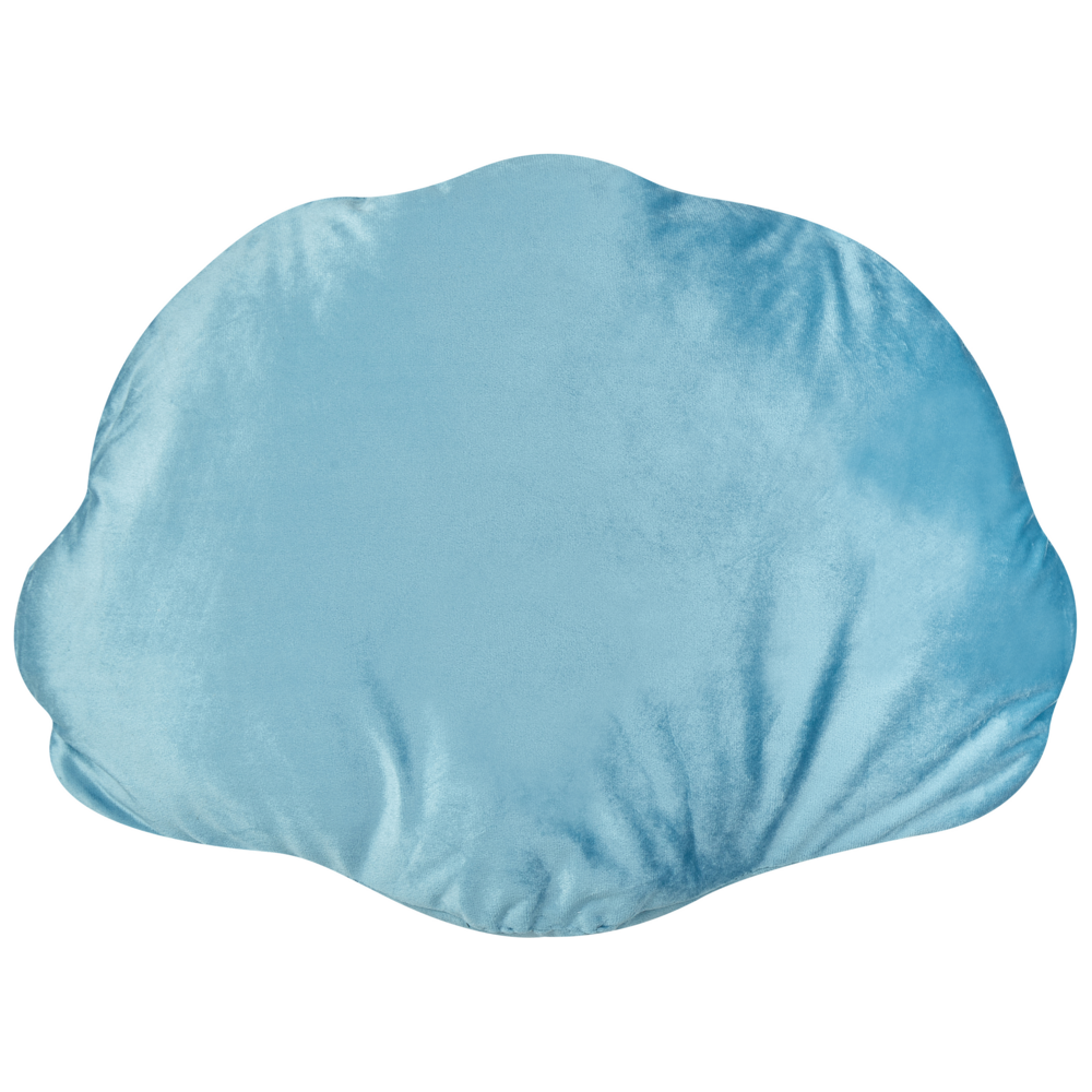 Cuscino decorativo in velluto a forma di conchiglia blu a tinta unita soggiorno camera da letto