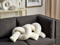 Set di 2 cuscini moderni in tessuto peluche bianco 172 x 14 cm accessori decorazioni divano