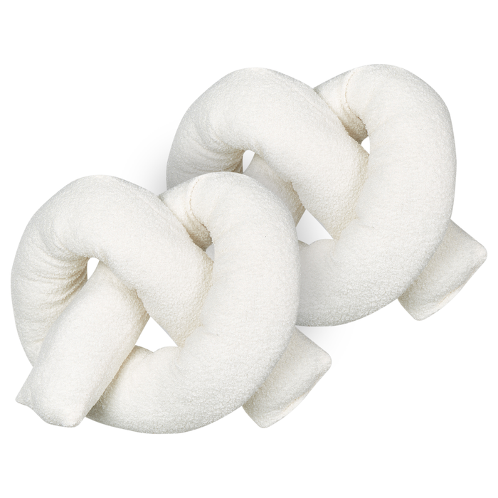 Set di 2 cuscini moderni in tessuto peluche bianco 172 x 14 cm accessori decorazioni divano