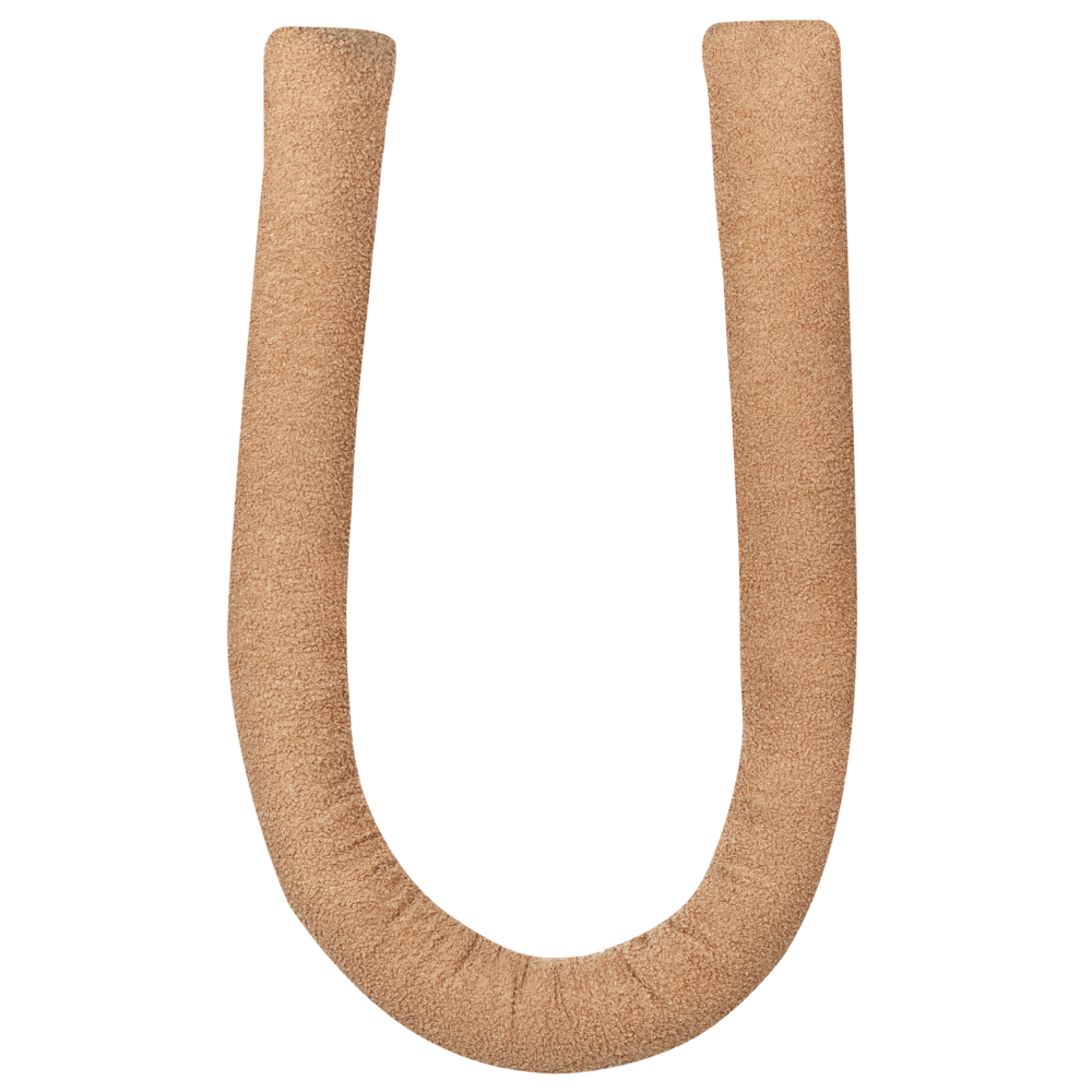 Cuscino moderno in tessuto peluche marrone chiaro 172 x 14 cm accessorio decorazione divano