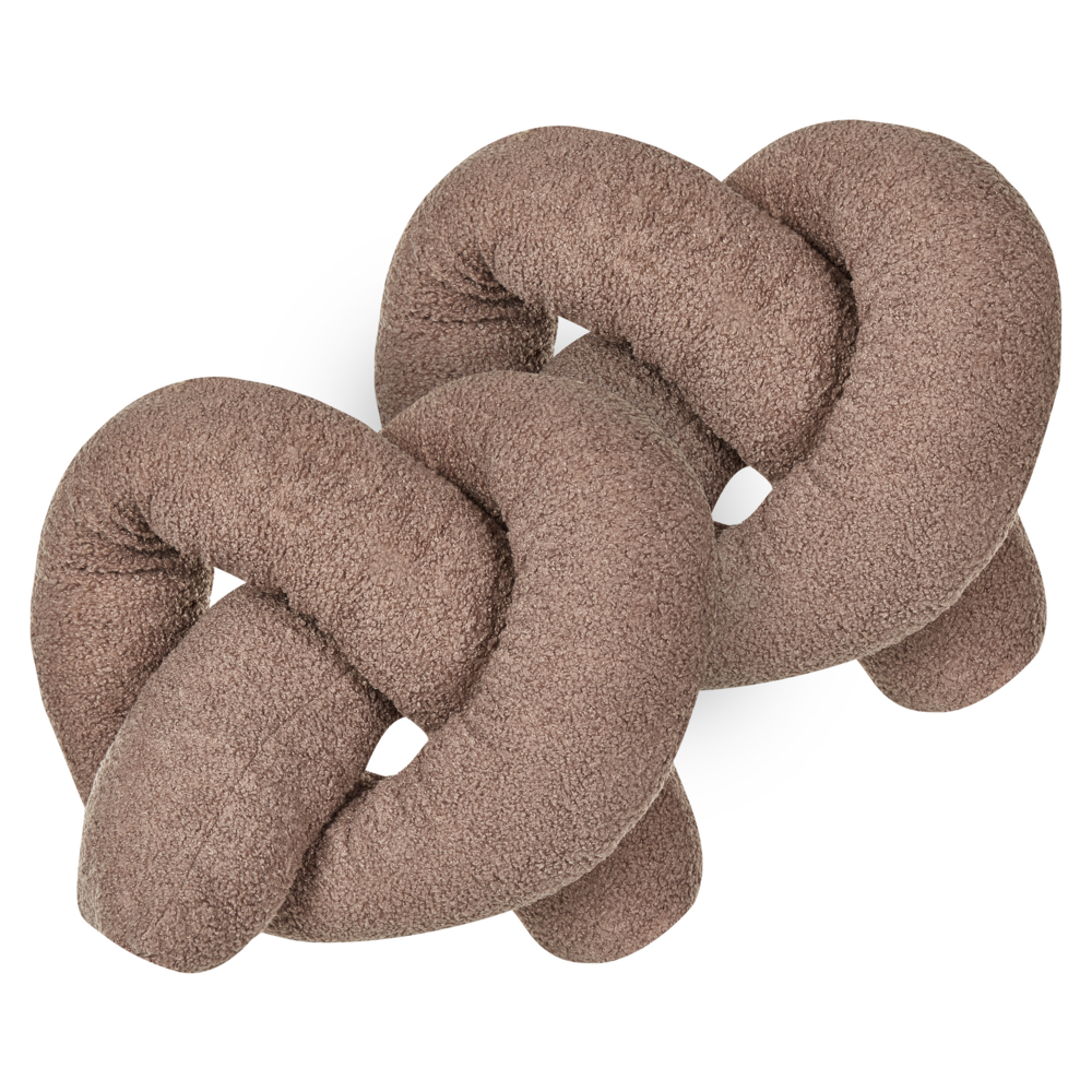 Set di 2 cuscini moderni in tessuto peluche marrone 172 x 14 cm accessori decorazioni divano