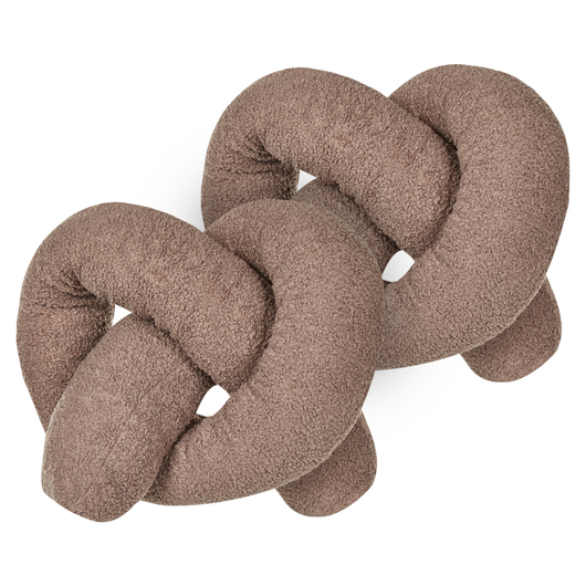 Set di 2 cuscini moderni in tessuto peluche marrone 172 x 14 cm accessori decorazioni divano