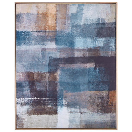 Stampa su tela multicolore 103 x 83 cm Forme astratte geometriche con cornice in MDF Soggiorno moderno eclettico corridoio