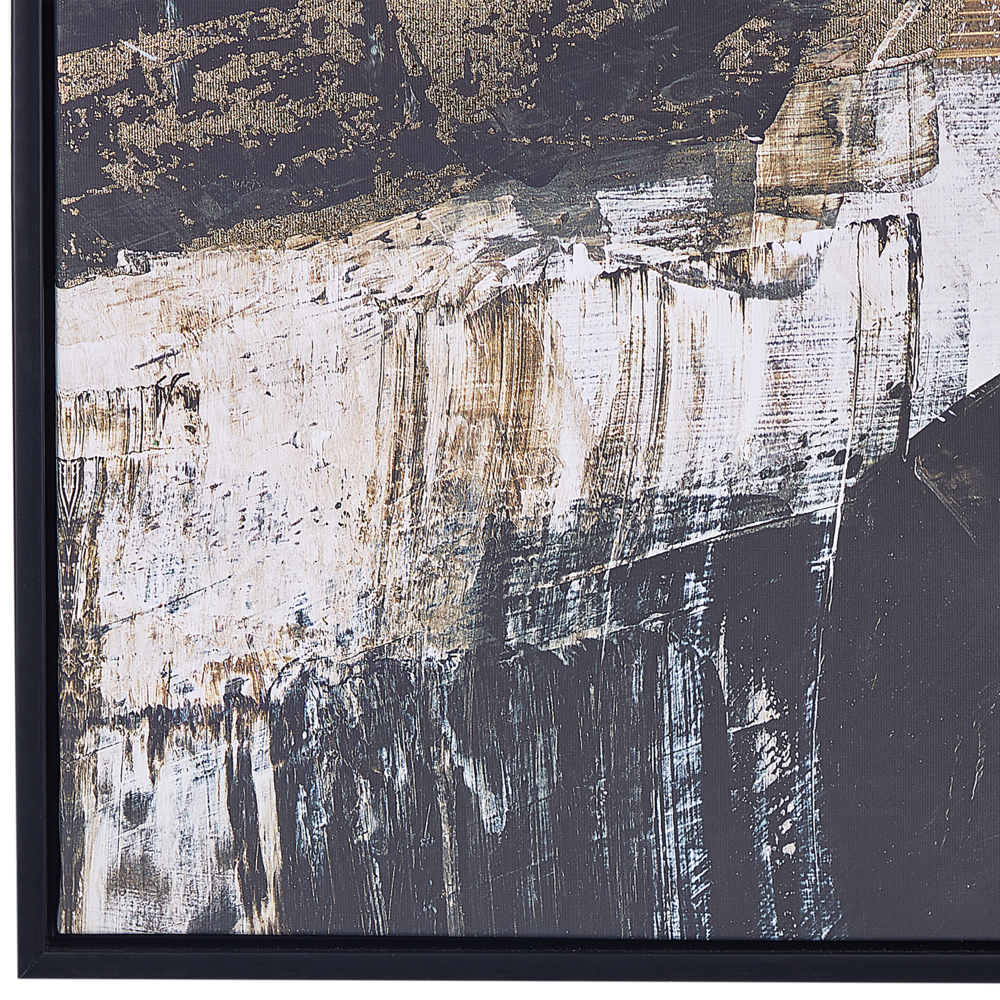 Stampa su tela in bianco e nero 93 x 63 cm Forme astratte geometriche con cornice in MDF Soggiorno moderno eclettico corridoio