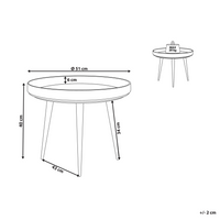 Tavolino da caffè piano in legno di mango chiaro e base in metallo Nero