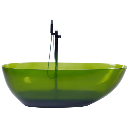 Vasca da bagno moderna con superficie solida ovale trasparente verde 1690 x 780 mm design moderno semplice