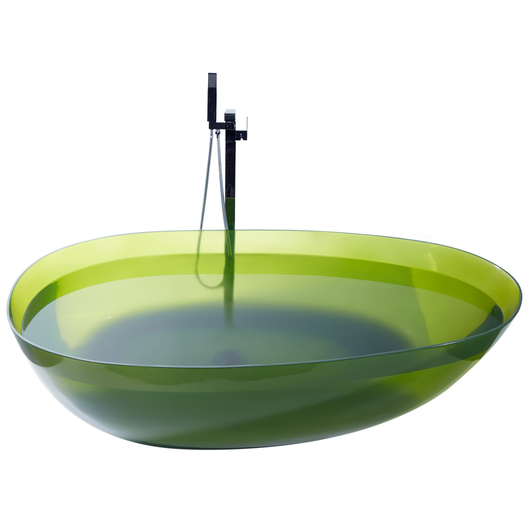 Vasca da bagno moderna con superficie solida ovale trasparente verde 1690 x 780 mm design moderno semplice