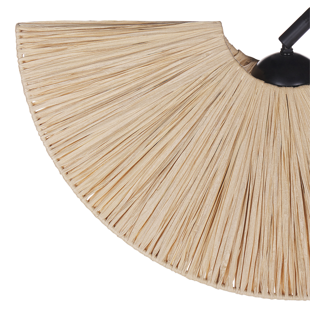 Lampada a sospensione Carta naturale con paralume strutturato Japandi Stile naturale Cavo di iuta