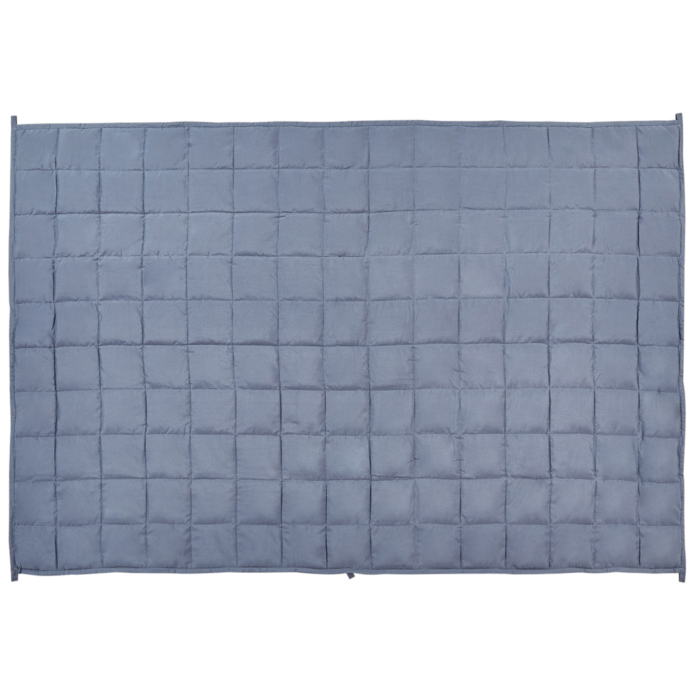 Coperta ponderata Tessuto poliestere blu Riempimento con perle di vetro Rettangolare 100 x 150 cm 4 kg Trapuntato