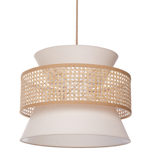 Lampada a sospensione Illuminazione con paralume in Rattan Naturale Beige illuminazione boho