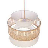 Lampada a sospensione Illuminazione con paralume in Rattan Naturale Beige illuminazione boho
