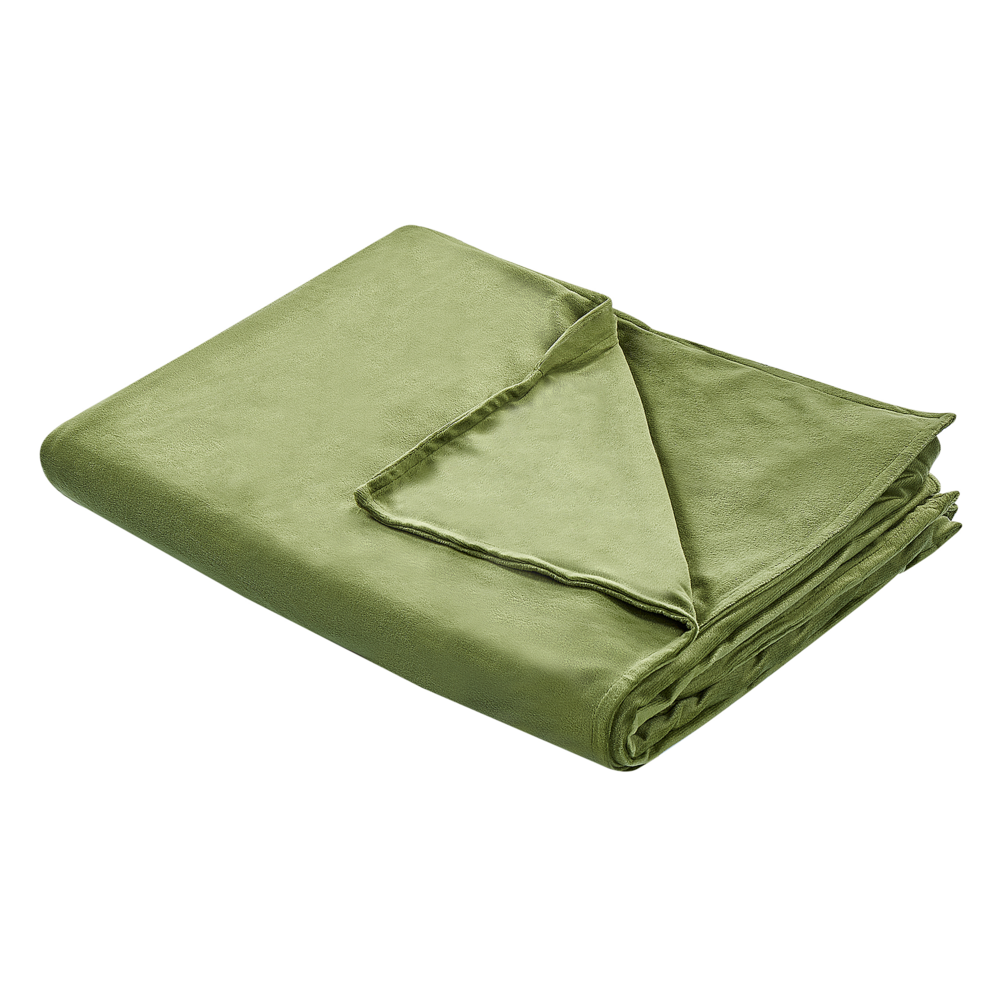 Copripiumino per coperta ponderata Verde Scuro Tessuto poliestere 100 x 150 cm Motivo solido Design moderno Tessile camera da letto