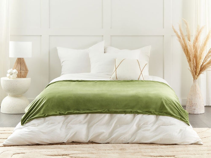 Copripiumino per coperta ponderata Verde Scuro Tessuto poliestere 120 x 180 cm Motivo solido Design moderno Tessile camera da letto