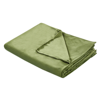 Copripiumino per coperta ponderata Verde Scuro Tessuto poliestere 120 x 180 cm Motivo solido Design moderno Tessile camera da letto