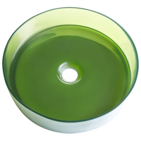 Lavandino da appoggio Verde  Superficie solida 360 mm Lavandino da bagno rotondo semitrasparente