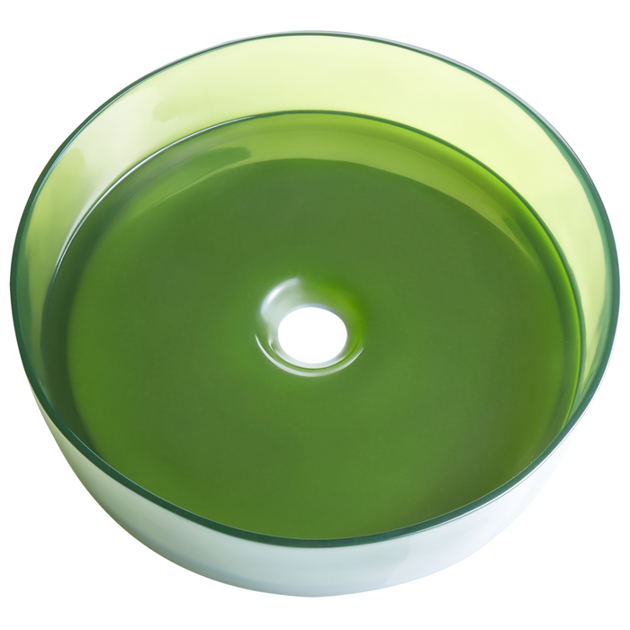 Lavandino da appoggio Verde  Superficie solida 360 mm Lavandino da bagno rotondo semitrasparente