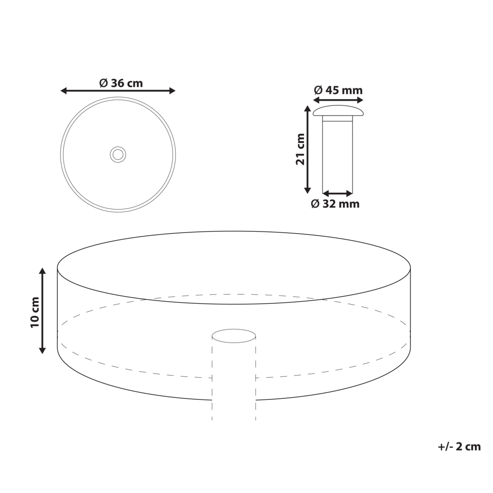 Lavandino da appoggio Verde  Superficie solida 360 mm Lavandino da bagno rotondo semitrasparente