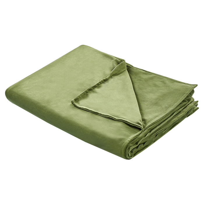 Copripiumino per coperta ponderata Verde Scuro Tessuto poliestere 135 x 200 cm Motivo solido Design moderno Tessile camera da letto