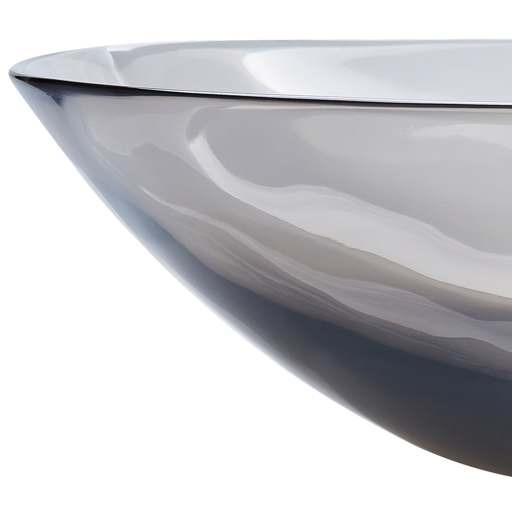 Lavabo da appoggio Superficie solida nero 340 x 360 mm Lavello da bagno semitrasparente