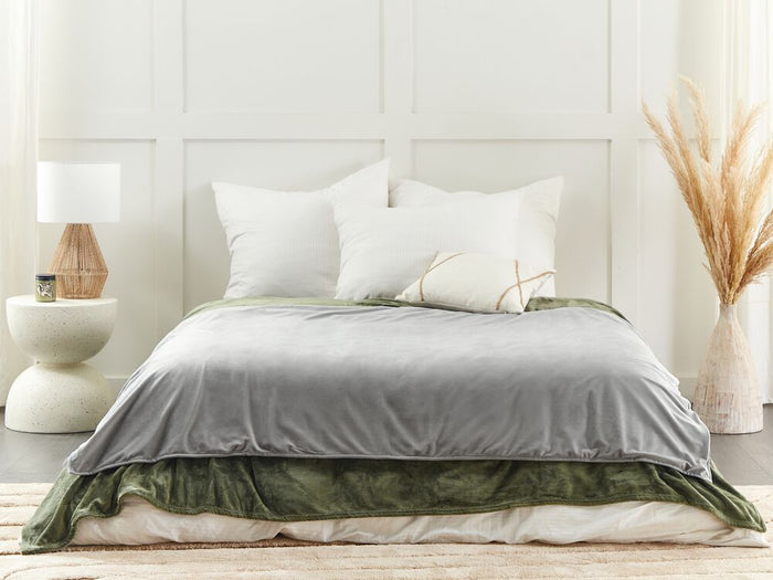 Copripiumino per coperta ponderata Grigio Tessuto poliestere 120 x 180 cm Motivo solido Design moderno Tessile camera da letto