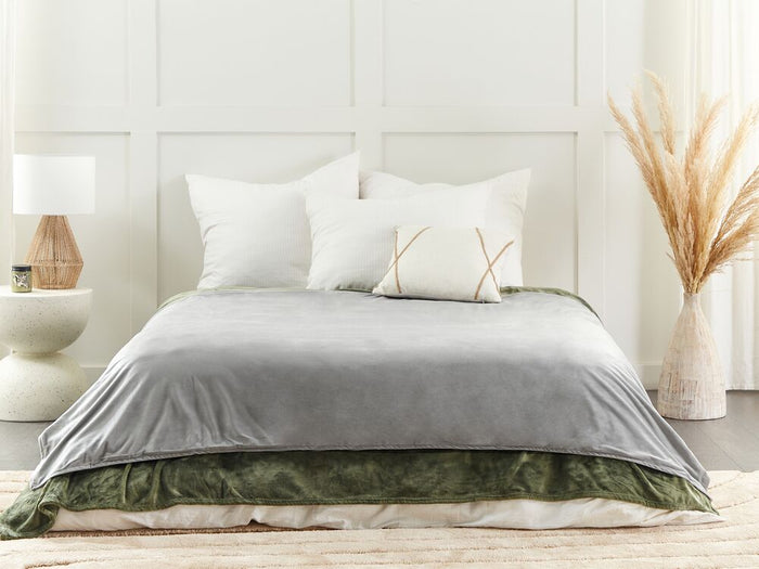 Copripiumino per coperta ponderata Grigio Tessuto poliestere 135 x 200 cm Motivo solido Design moderno Tessile camera da letto