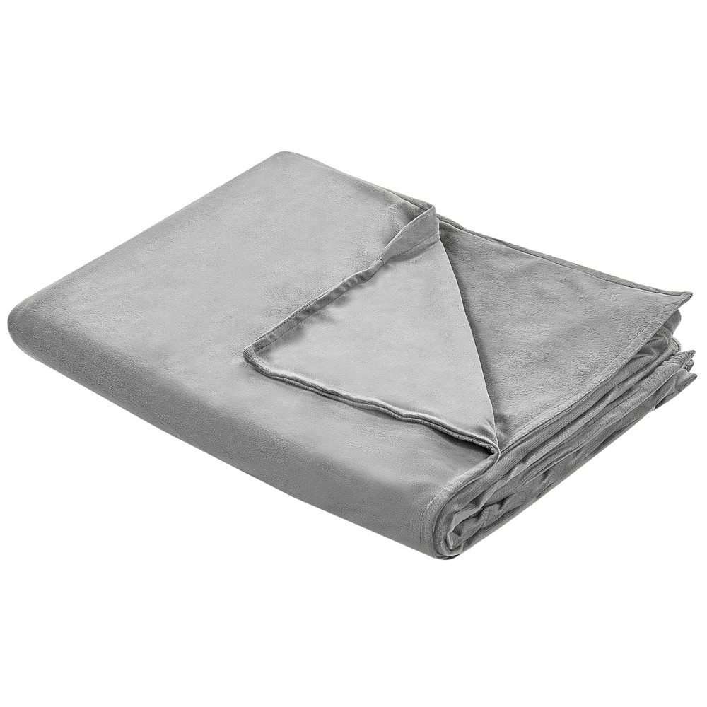 Copripiumino per coperta ponderata Grigio Tessuto poliestere 150 x 200 cm Motivo solido Design moderno Tessile camera da letto