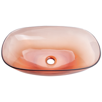 Lavabo da appoggio Superficie solida rosso 340 x 360 mm Lavello da bagno semitrasparente