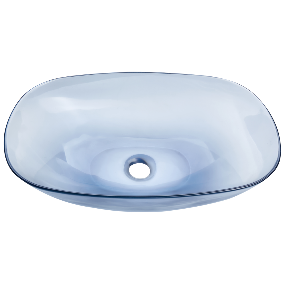 Lavabo da appoggio Superficie solida blu 340 x 360 mm Lavello da bagno semitrasparente