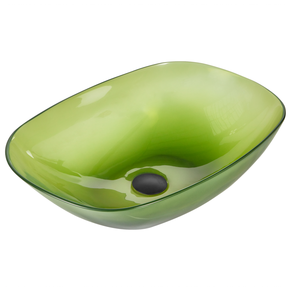Lavabo da appoggio Superficie solida verde 340 x 360 mm Lavello da bagno semitrasparente