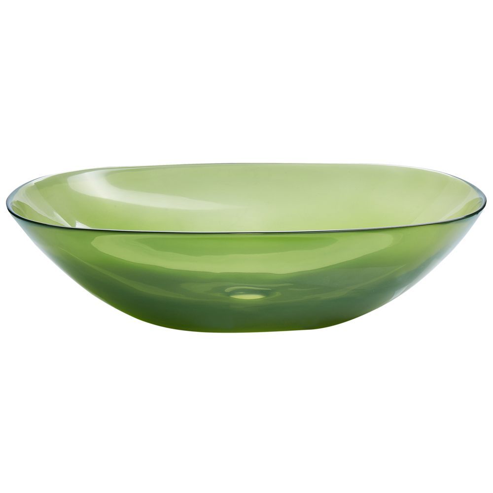 Lavabo da appoggio Superficie solida verde 340 x 360 mm Lavello da bagno semitrasparente