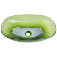 Lavabo da appoggio Superficie solida verde 340 x 360 mm Lavello da bagno semitrasparente