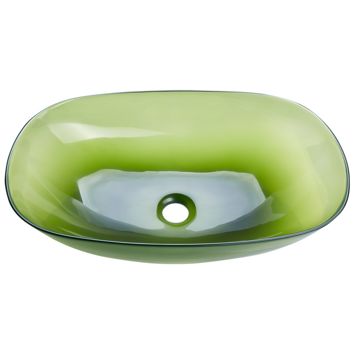 Lavabo da appoggio Superficie solida verde 340 x 360 mm Lavello da bagno semitrasparente