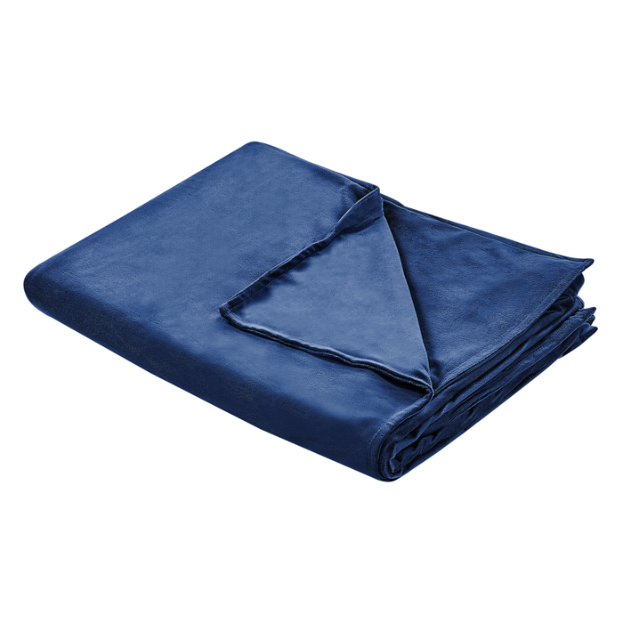 Copripiumino per coperta ponderata Blu Marino Tessuto poliestere 120 x 180 cm Motivo solido Design moderno Tessile camera da letto