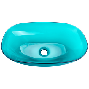 Lavabo da appoggio Superficie solida turchese 340 x 360 mm Lavello da bagno semitrasparente