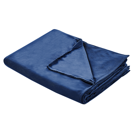 Copripiumino per coperta ponderata Blu Marino Tessuto poliestere 135 x 200 cm Motivo solido Design moderno Tessile camera da letto