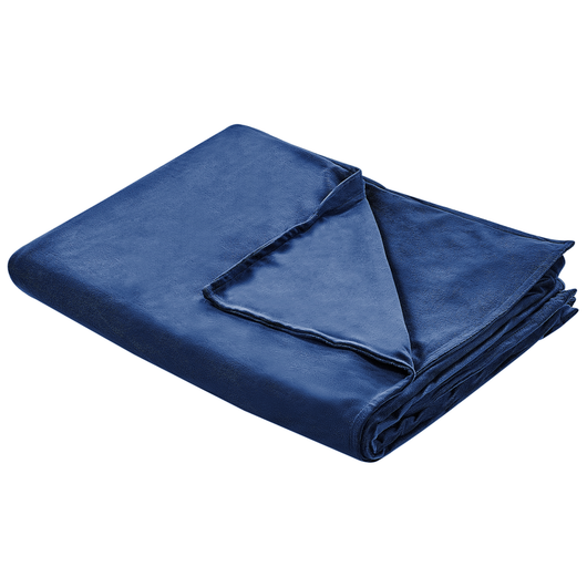 Copripiumino per coperta ponderata Blu Marino Tessuto poliestere 150 x 200 cm Motivo solido Design moderno Tessile camera da letto