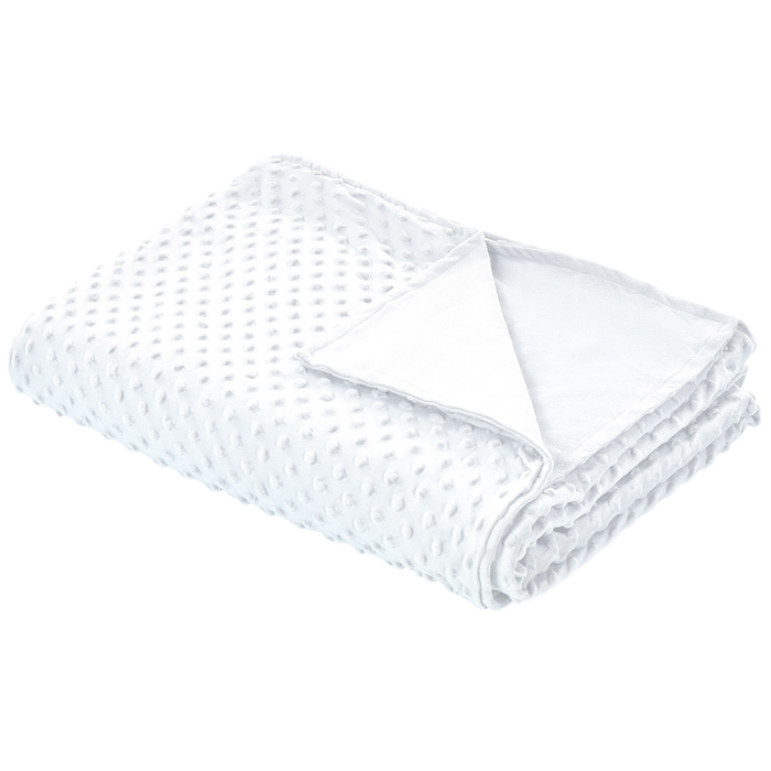 Copripiumino per coperta ponderata Bianca Tessuto poliestere 120 x 180 cm Motivo a pois Design moderno Tessile camera da letto