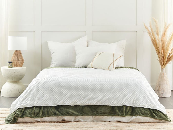 Copripiumino per coperta ponderata Bianca Tessuto poliestere 135 x 200 cm Motivo a pois Design moderno Tessile camera da letto