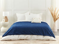 Copripiumino per coperta ponderata Blu Marino Tessuto poliestere 150 x 200 cm Motivo a pois Design moderno Tessile camera da letto