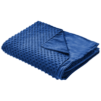 Copripiumino per coperta ponderata Blu Marino Tessuto poliestere 150 x 200 cm Motivo a pois Design moderno Tessile camera da letto
