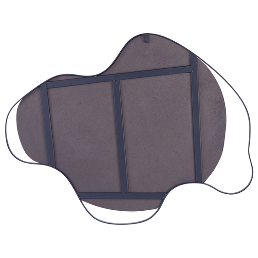 Specchio da parete nero ferro vetro 77 x 59 cm ovale decorativo da appendere moderno minimalista soggiorno camera da letto corridoio