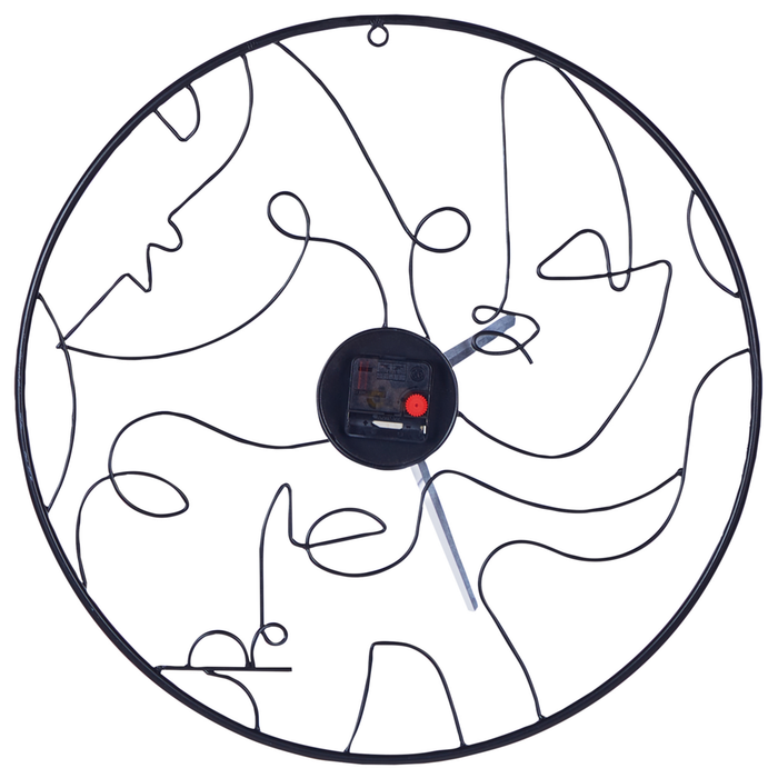 Orologio da parete tondo in ferro e metallo nero ø 50 cm soggiorno camera da letto