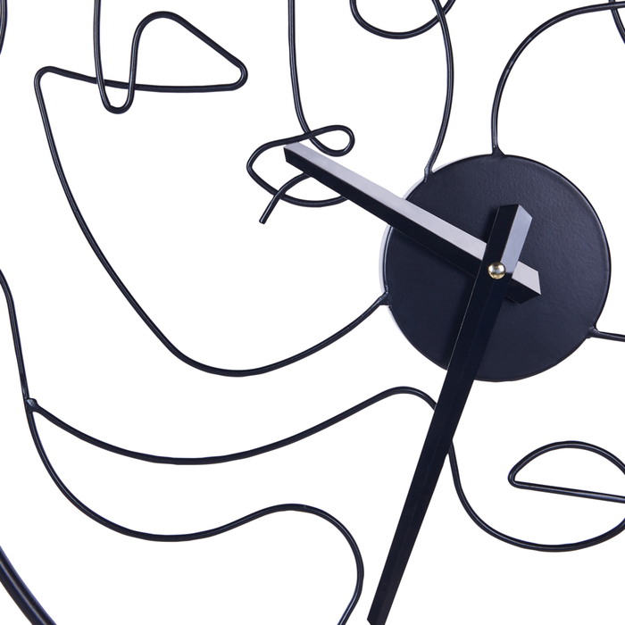 Orologio da parete tondo in ferro e metallo nero ø 50 cm soggiorno camera da letto