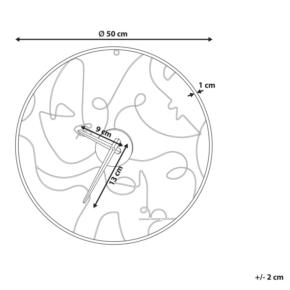 Orologio da parete tondo in ferro e metallo nero ø 50 cm soggiorno camera da letto