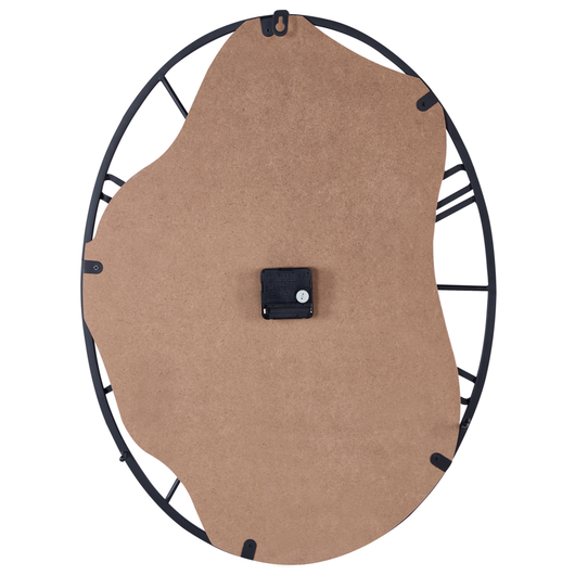 Orologio da parete classico con struttura in ferro con forma ovale in legno chiaro e nero 46 x 60 cm camera da letto soggiorno