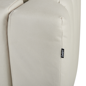 Chaise Lounge sinistra Tappezzata in velluto  ecopelle vegana Gambe nere Cuscino di seduta imbottito Design moderno e glam