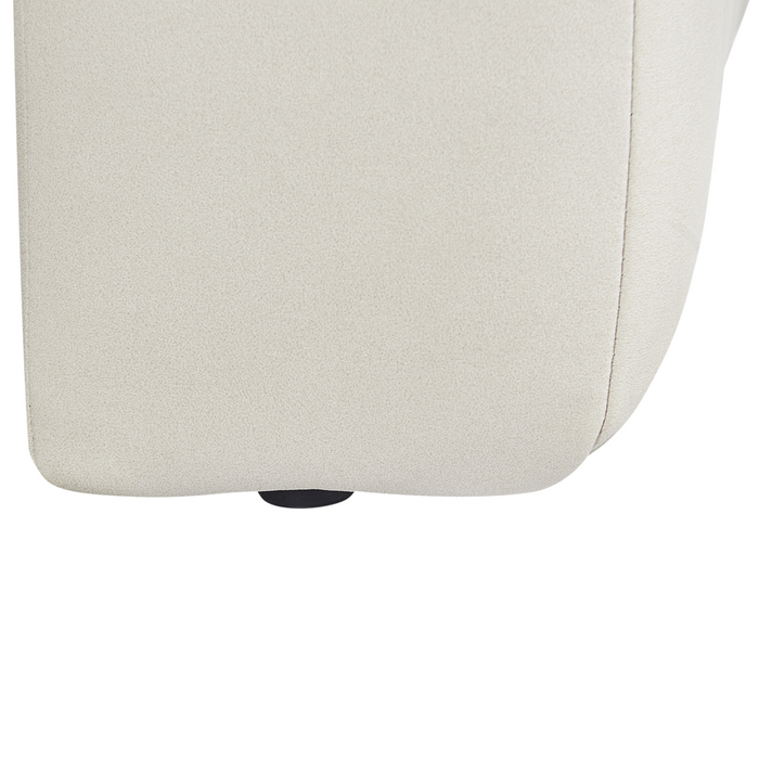 Chaise Lounge destra Tappezzata in  ecopelle vegana bianco sporco Gambe nere Cuscino di seduta imbottito Design moderno e glam