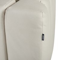 Chaise Lounge destra Tappezzata in  ecopelle vegana bianco sporco Gambe nere Cuscino di seduta imbottito Design moderno e glam