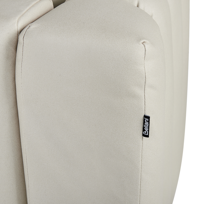 Chaise Lounge destra Tappezzata in  ecopelle vegana bianco sporco Gambe nere Cuscino di seduta imbottito Design moderno e glam